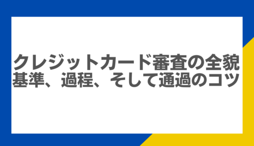 クレジットカード審査の全貌：基準、過程、そして通過のコツ